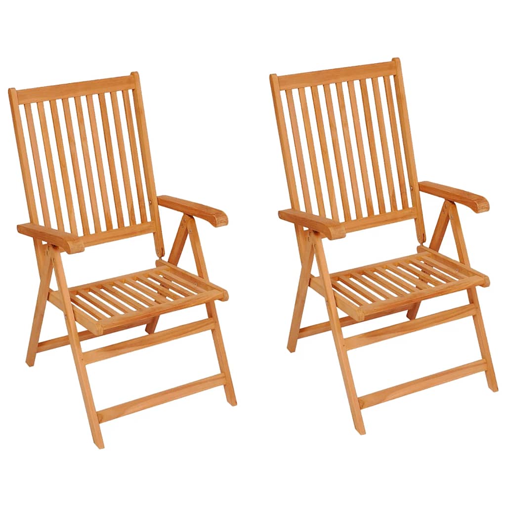 Cadeiras de jardim c/ almofadões pretos 2 pcs teca maciça