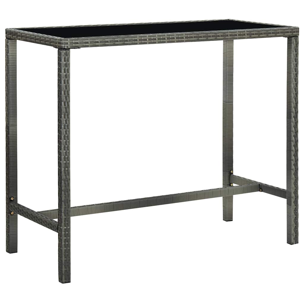 5 Pcs conjunto de bar para jardim vime PE cinzento