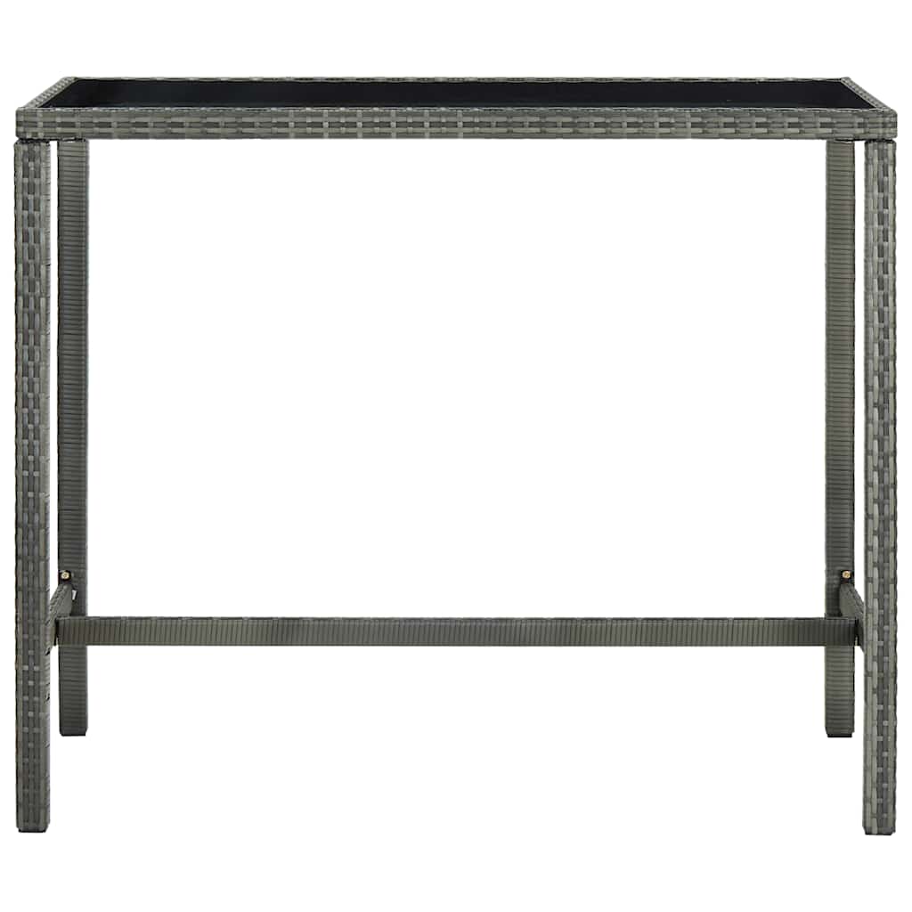 5 Pcs conjunto de bar para jardim vime PE cinzento