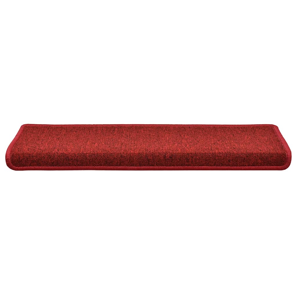 Tapetes de escada 30 peças 65x21x4 cm vermelhos com borda retangular