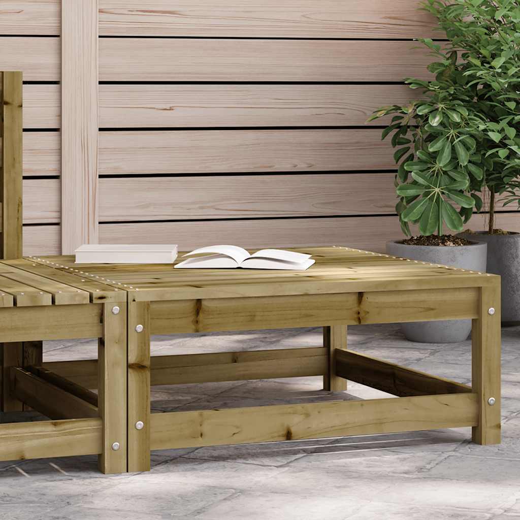 Apoio de pés para jardim 70x70x30 cm pinho maciço impregnado