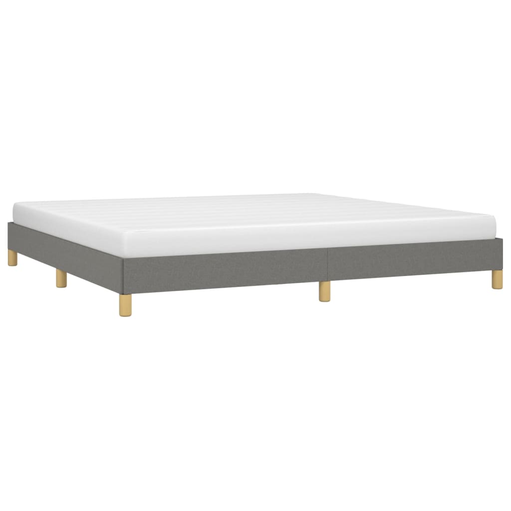 Estrutura de cama sem colchão 200x200 cm tecido cinzento-escuro