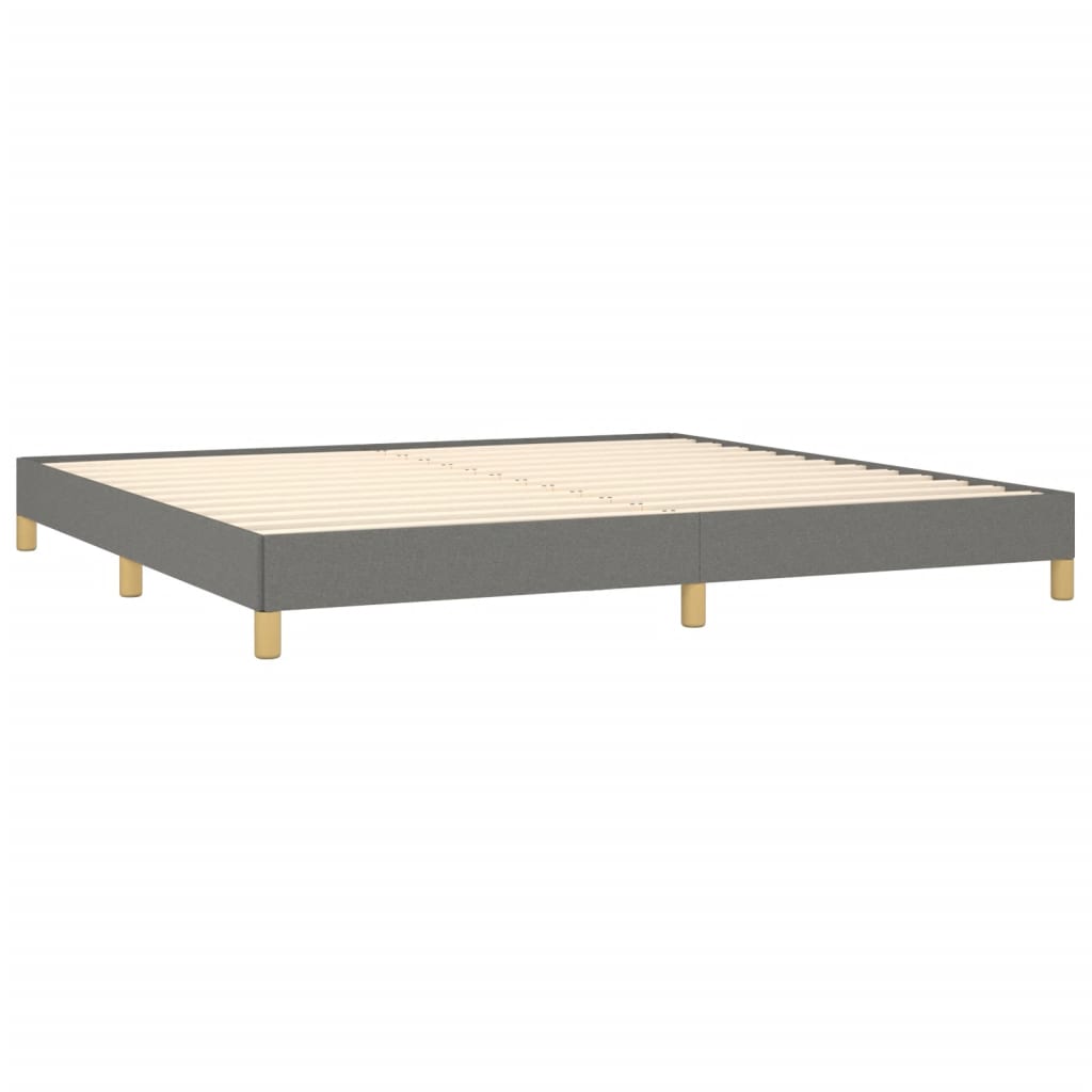 Estrutura de cama sem colchão 200x200 cm tecido cinzento-escuro