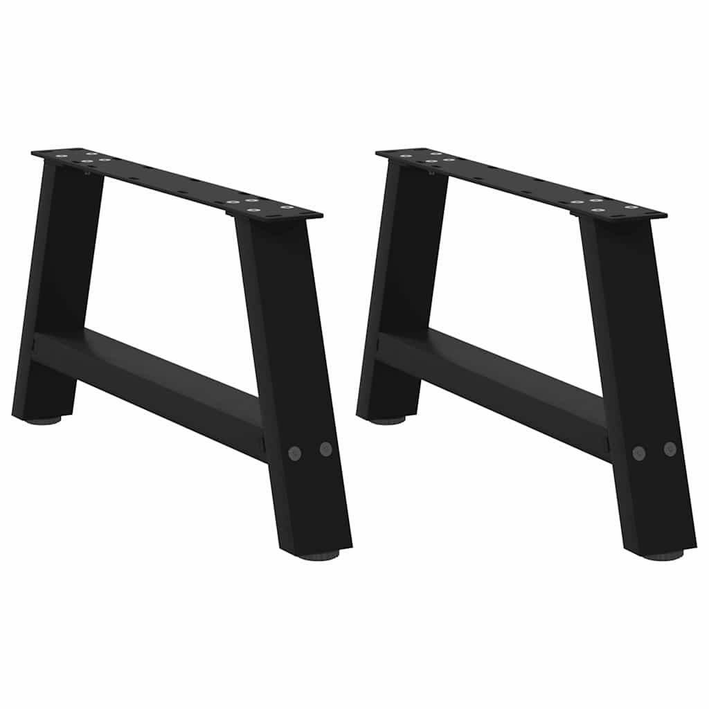 Pés para mesa de centro em formato a, 2 peças, preto, 60x(30-31) cm, aço