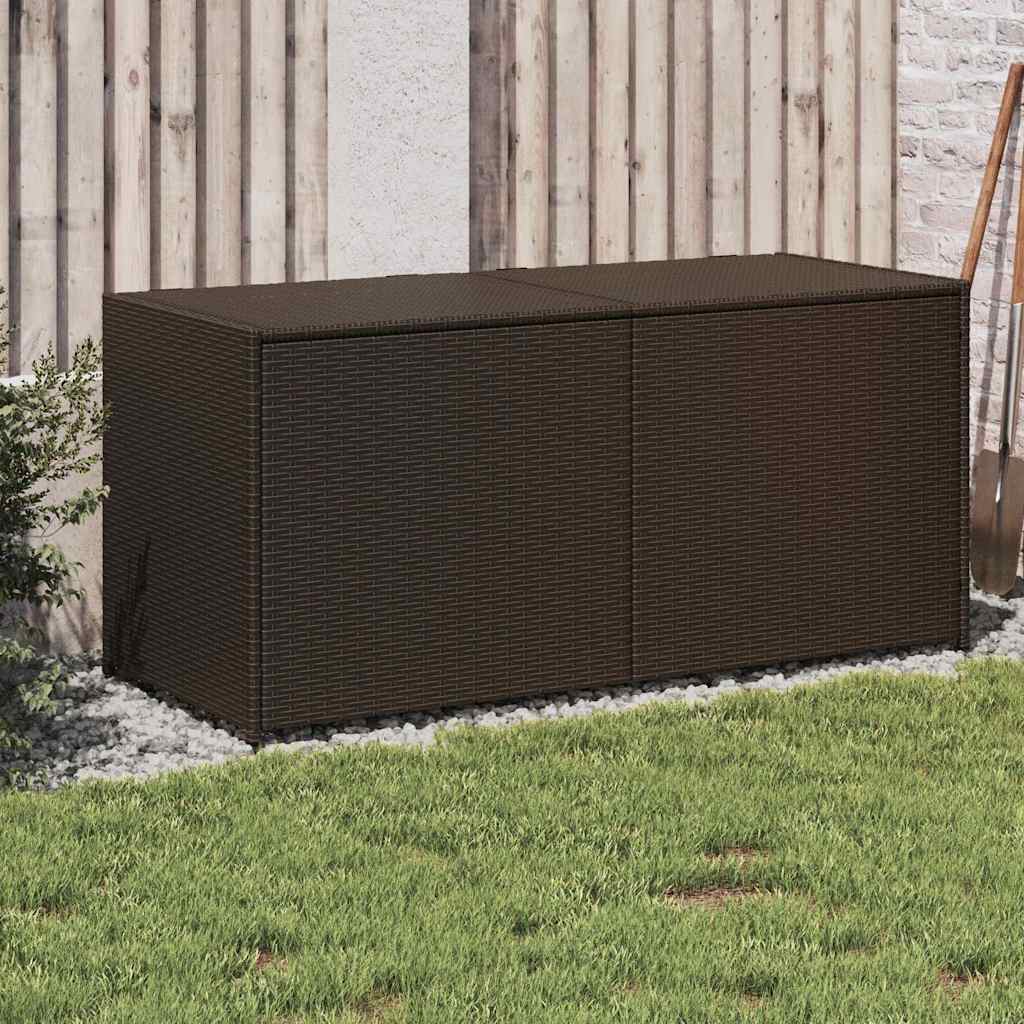 Caixa de arrumação para jardim 283l vime PE castanho