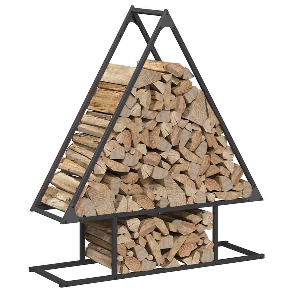 Suporte para lenha 80x25x90 cm aço laminado a frio preto