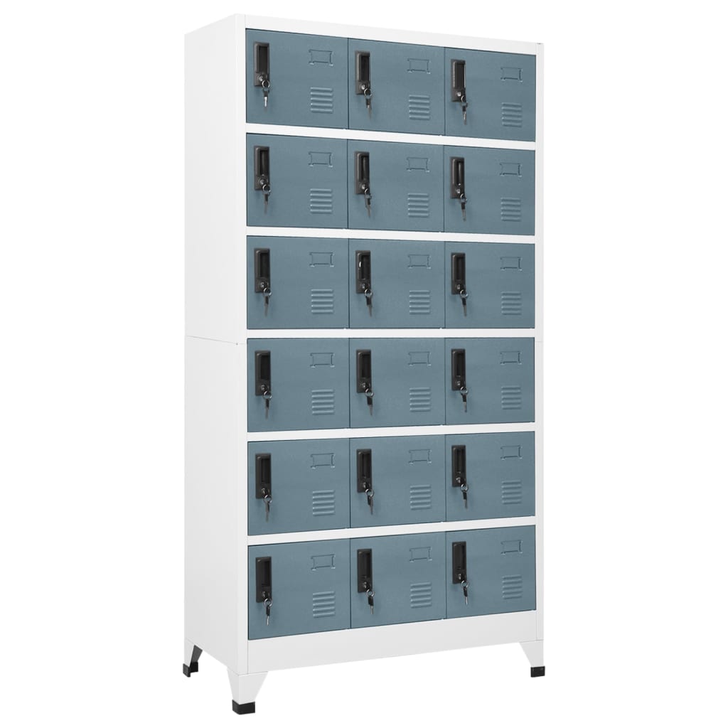 Cacifo 90x40x180 cm aço cinzento-claro e cinzento-escuro
