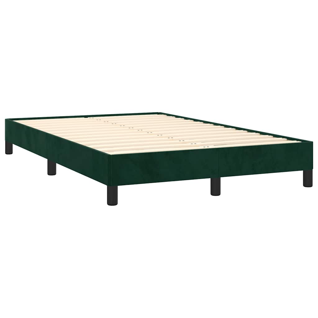 Estrutura de cama sem colchão 120x200 cm veludo verde-escuro