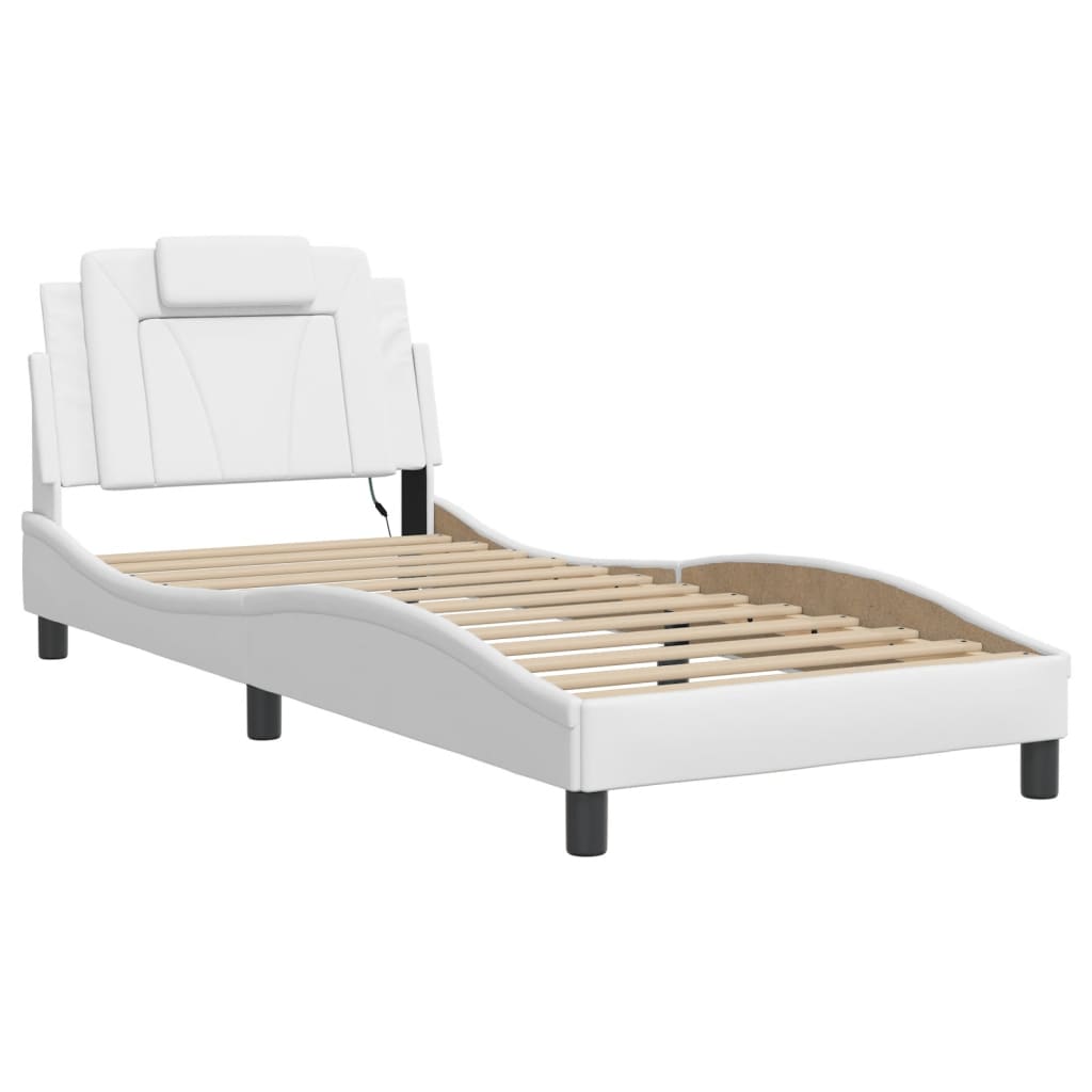 Estrutura de cama viana com LED sem colchão 90x190cm branco