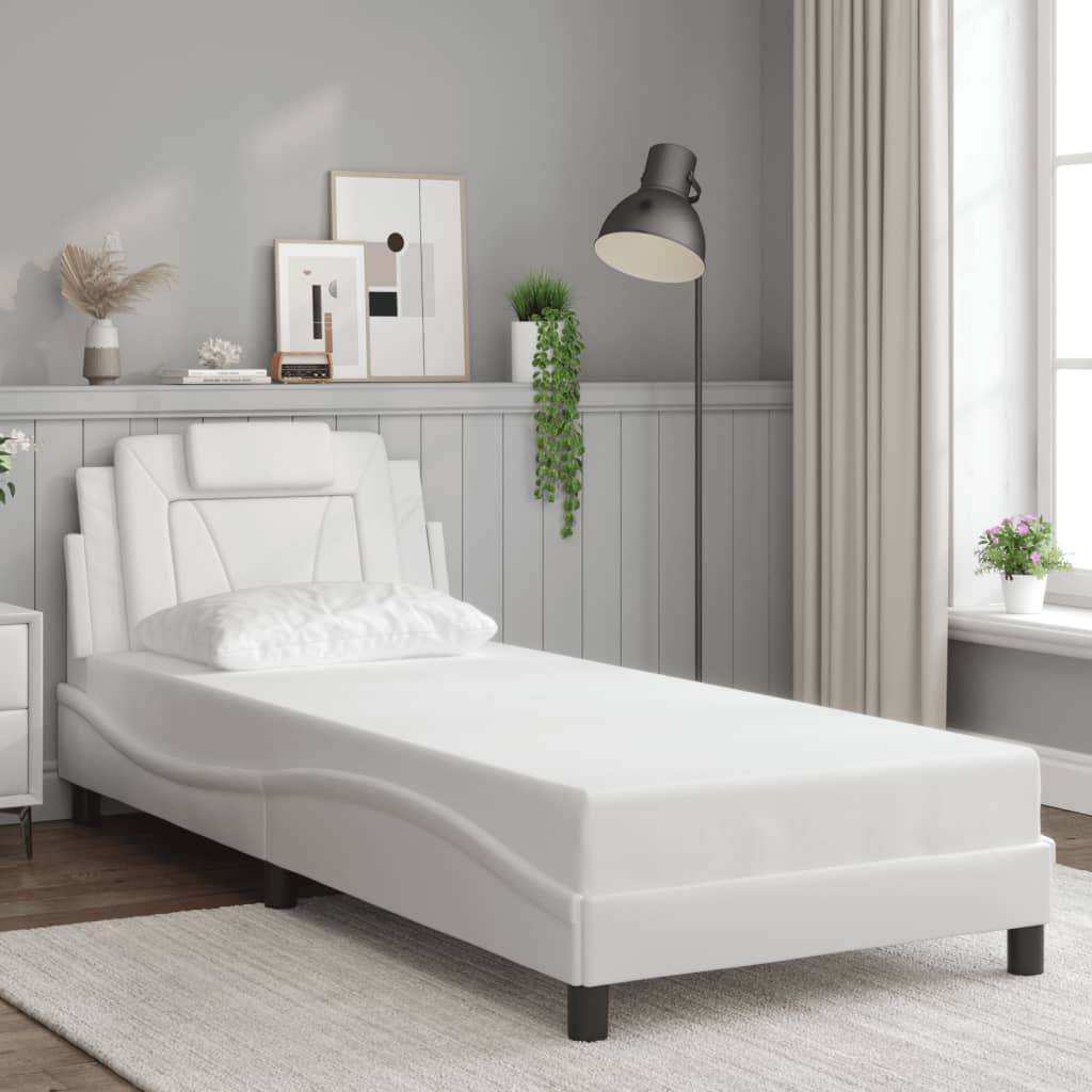 Estrutura de cama viana com LED sem colchão 90x190cm branco