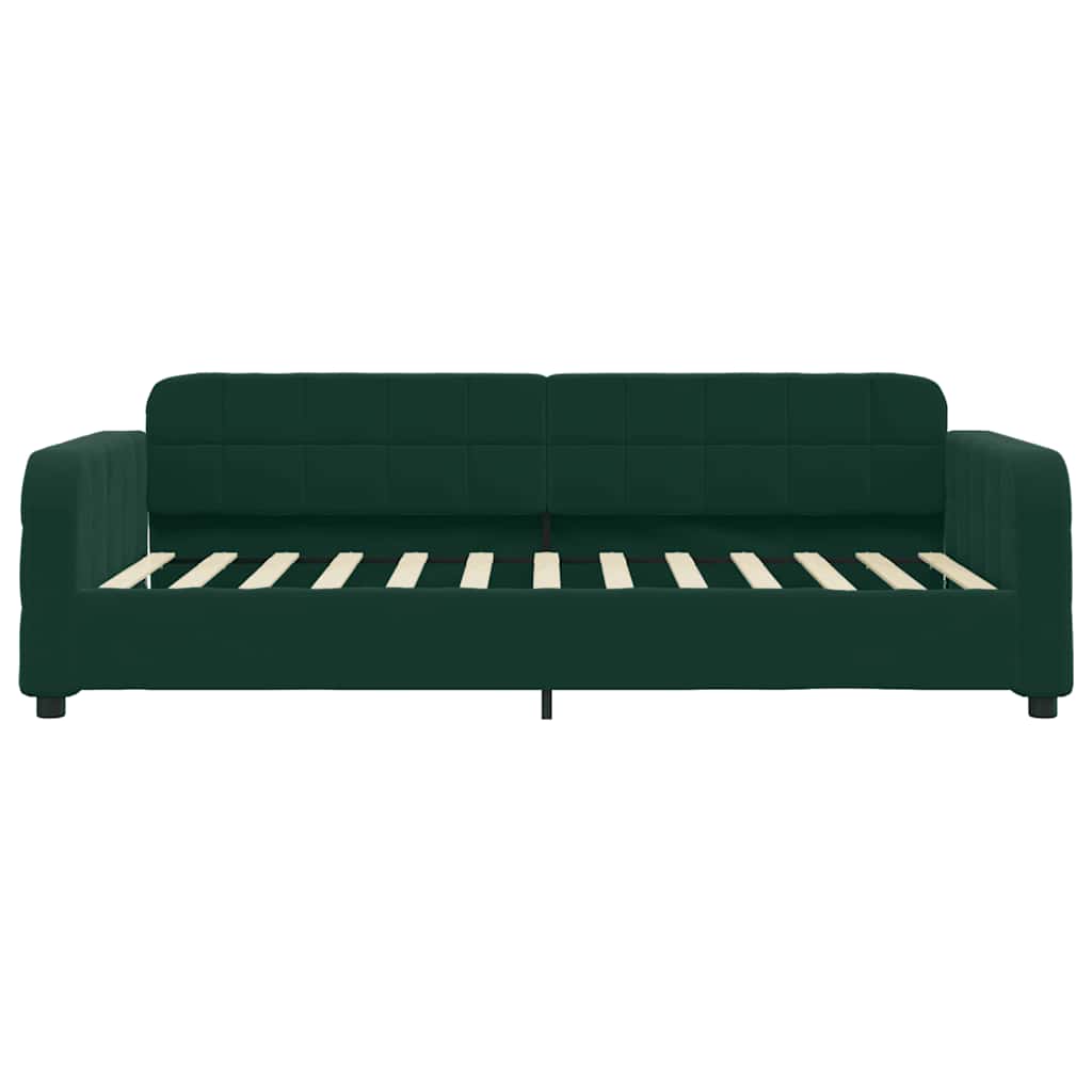 Sofá-cama com colchão 80x200 cm veludo verde-escuro