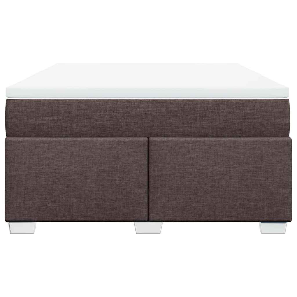 Cama com molas/colchão 140x190 cm tecido castanho-escuro