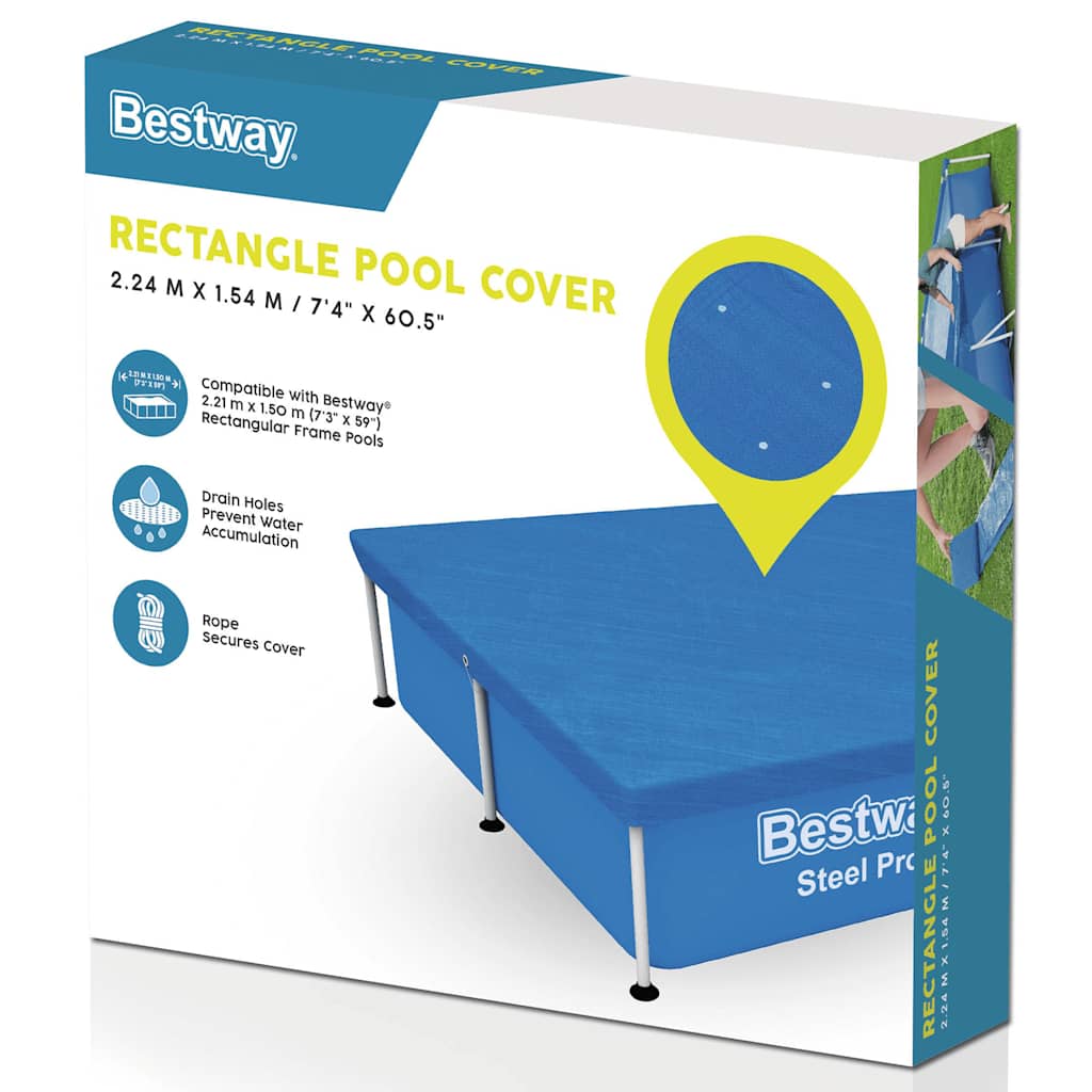 Bestway cobertura de piscina flowclear 221x150 cm