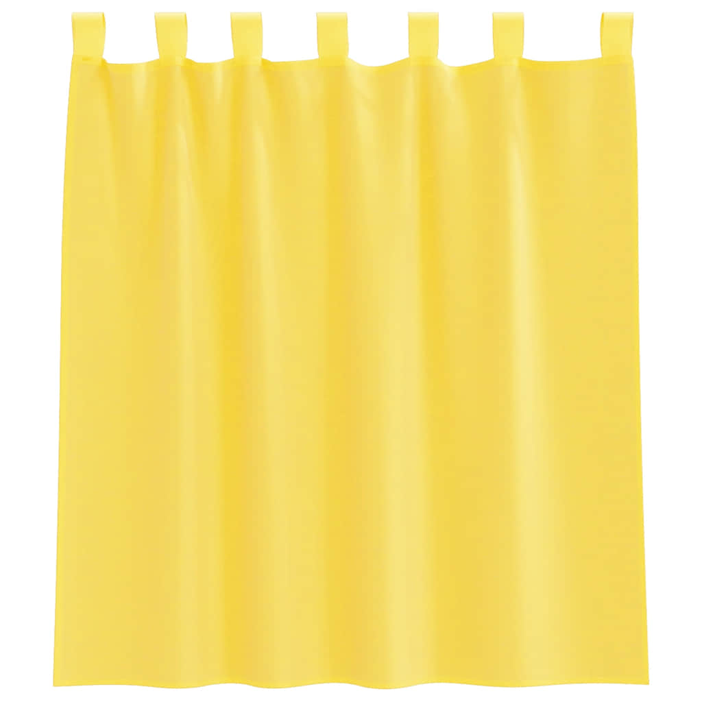 Cortinas de voile com laços 2 pcs amarelo 140x140 cm
