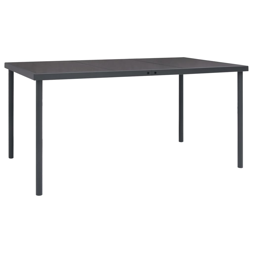 5 Pcs conjunto de jantar para jardim aço e textilene preto