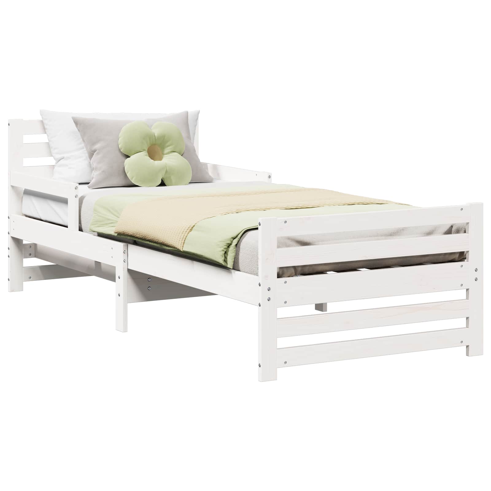 Estrutura da cama branco 80 x 200 cm derivados de madeira