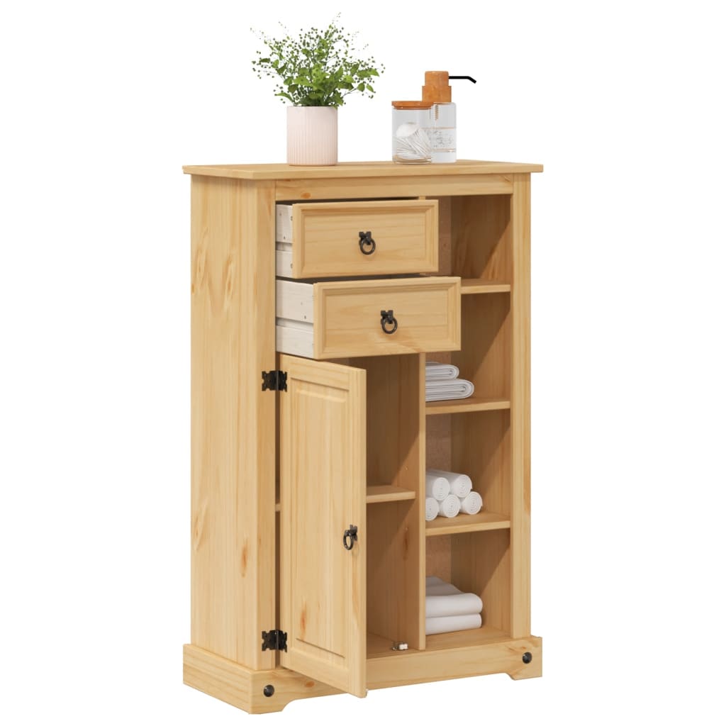 Móvel de wc corona 70x33x110 cm madeira de pinho maciça