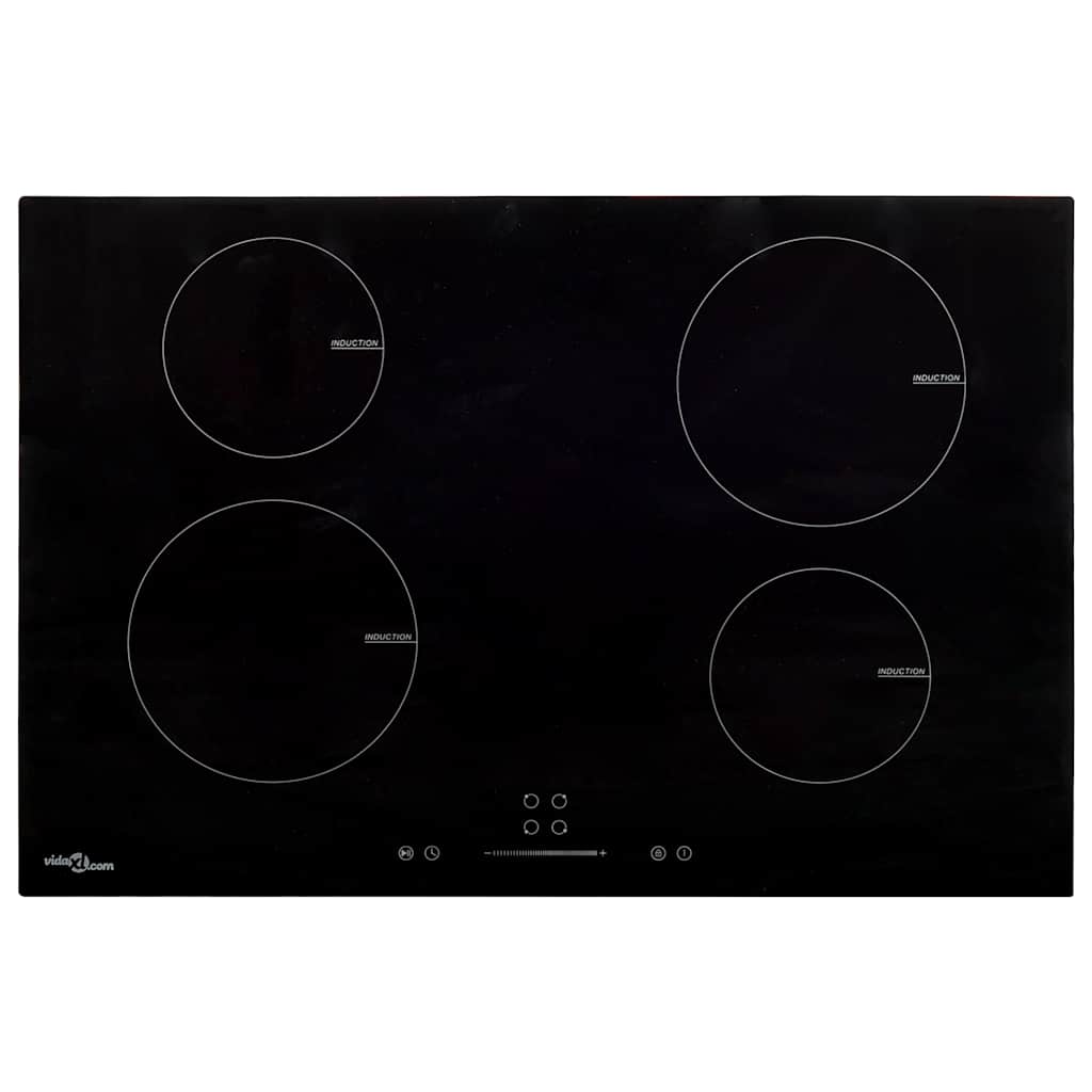 Placa de indução com 4 discos ecrã tátil vidro 7000 w 77 cm