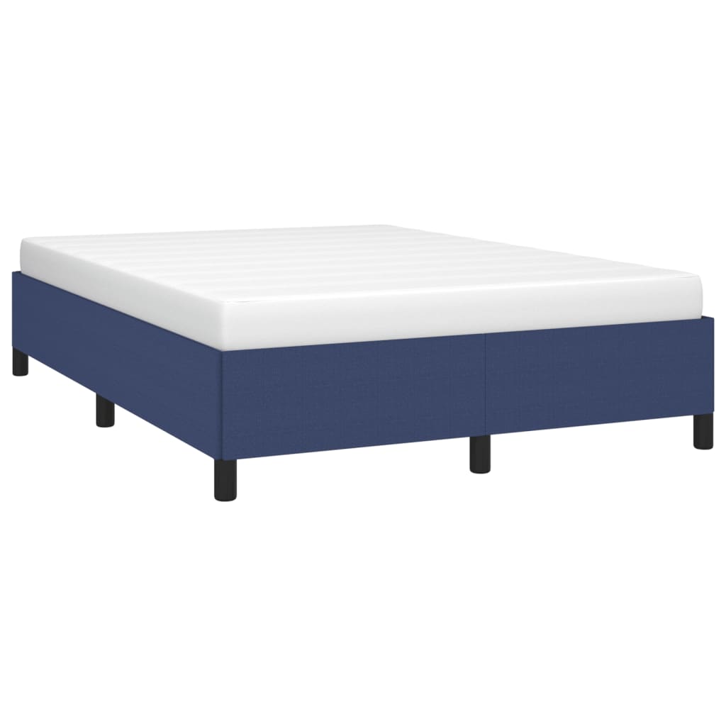 Estrutura de cama sem colchão 140x190 cm tecido azul