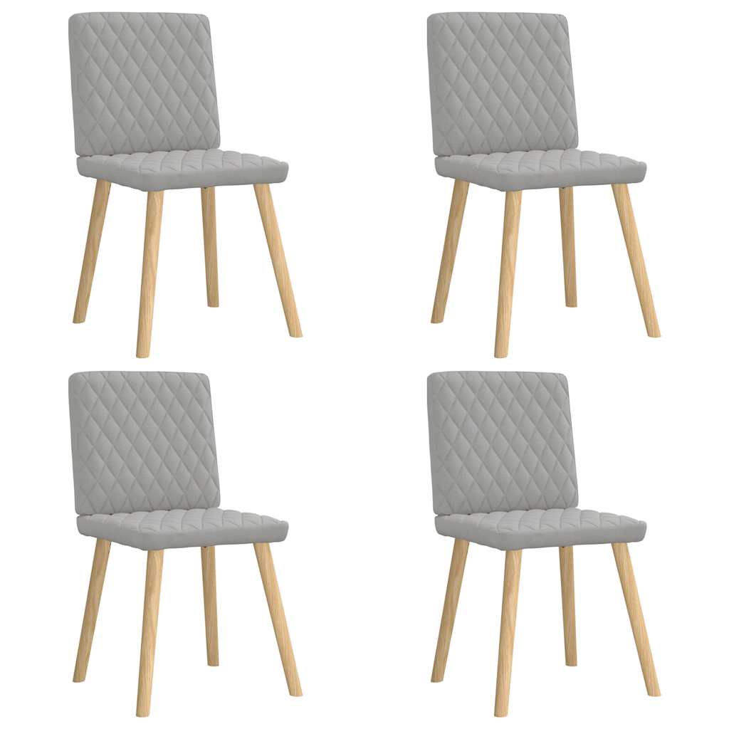 Cadeiras de jantar 4 pcs tecido cinza nuvem