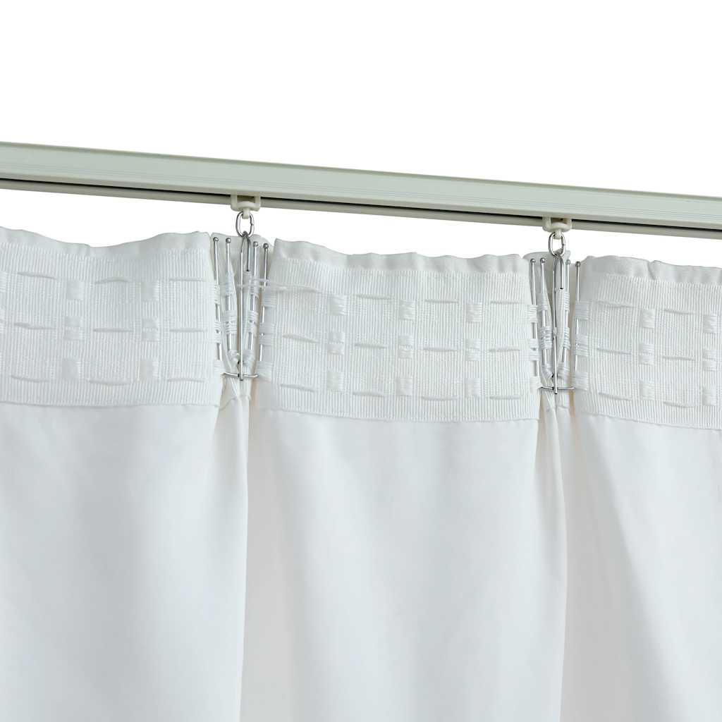 Cortinas blackout com ganchos 2 pcs 140x245 cm branco sujo