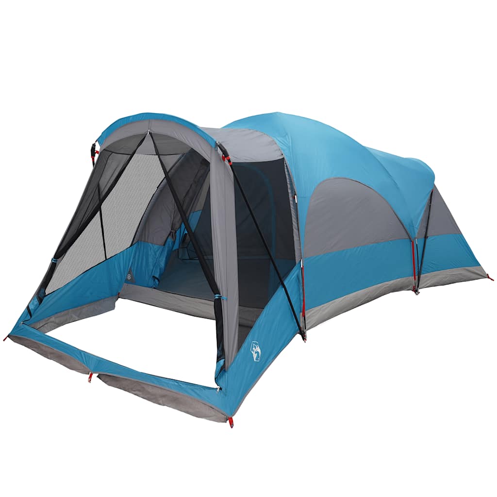 Tenda familiar túnel para 8 pessoas impermeável azul