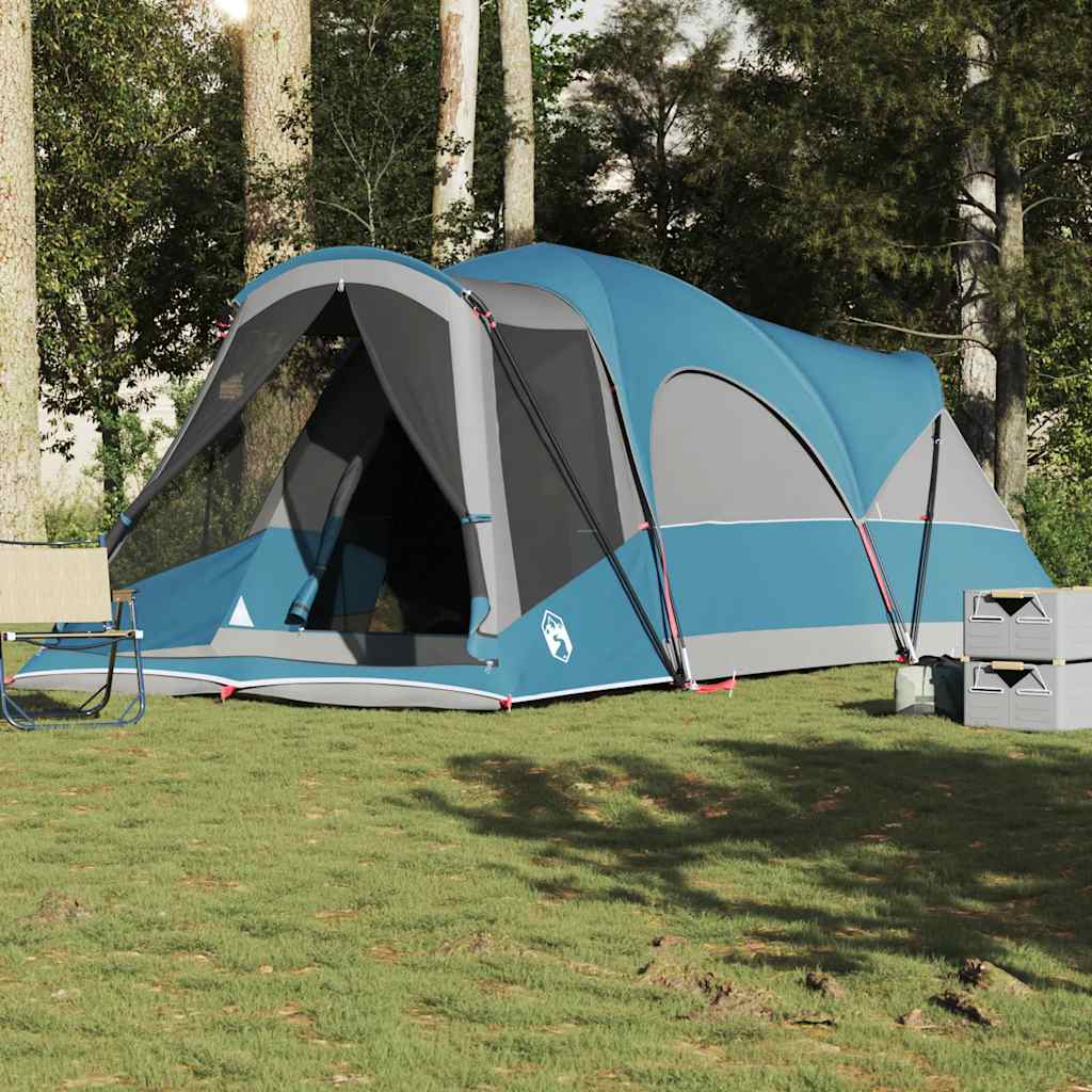 Tenda familiar túnel para 8 pessoas impermeável azul