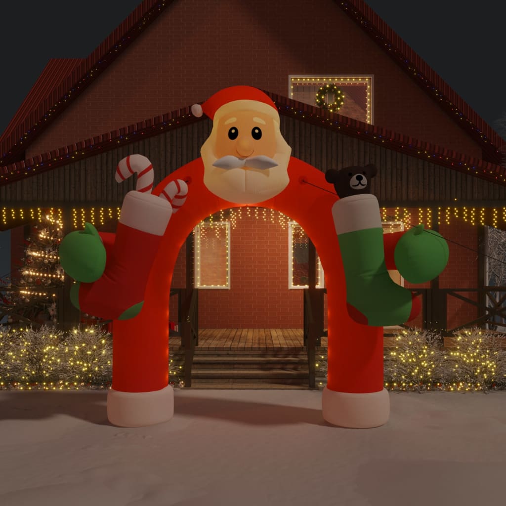 Portão em arco de natal insuflável com luzes LED 320 cm