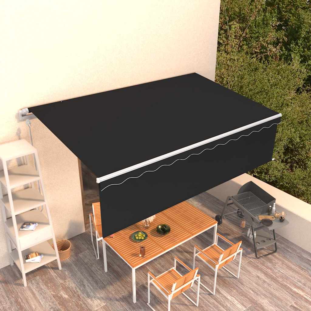 Toldo retrátil automático com estore 5x3 m antracite