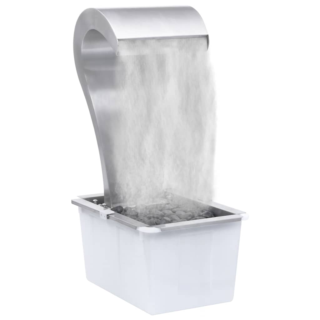 Cascata de jardim 34x49x82 cm aço inoxidável prateado