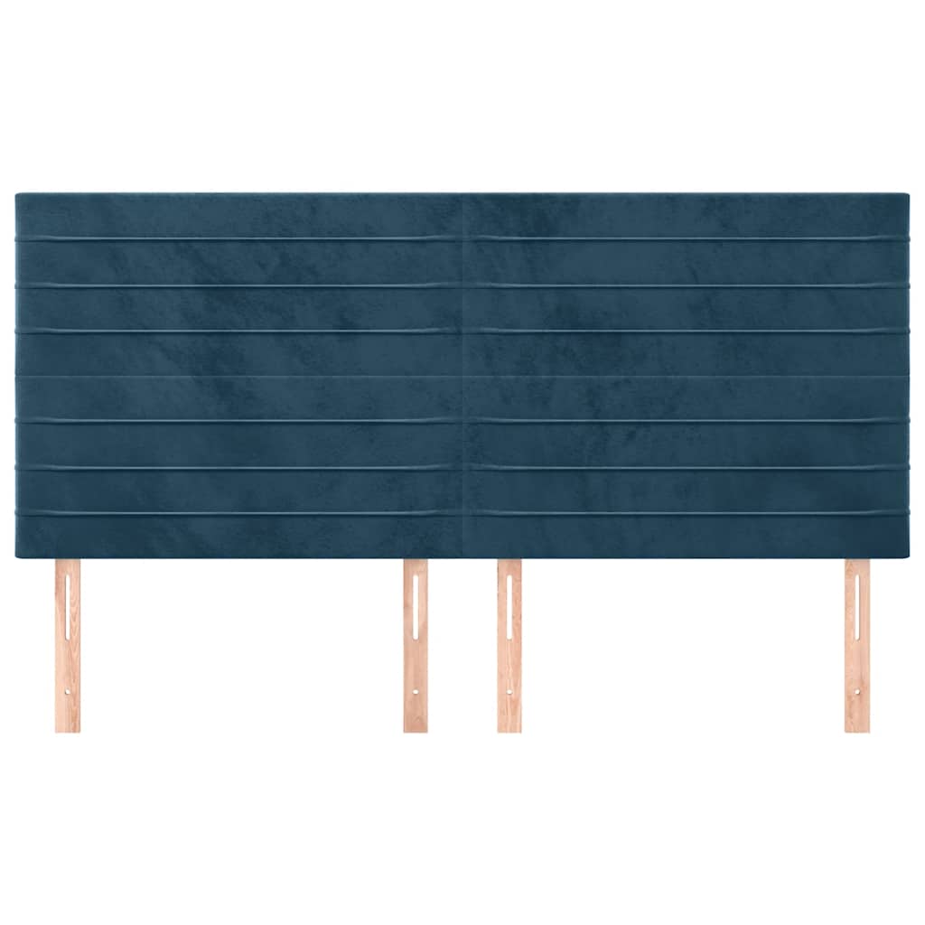 Cabeceira azul escuro 200x5x118/128 cm veludo