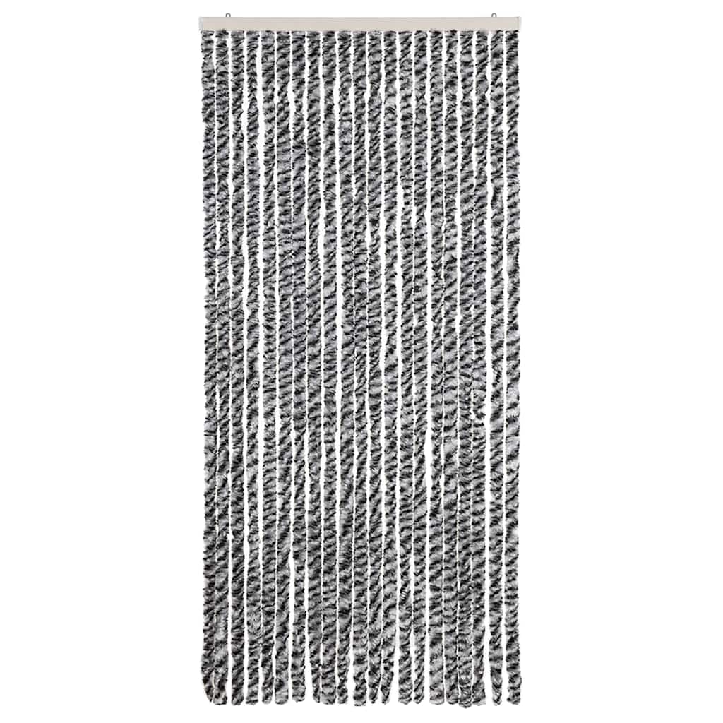 Cortina anti-insetos 90x200 cm chenille cinzento/preto/branco