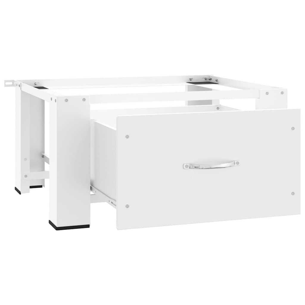 Suporte para máquina de lavar roupa com gaveta branco