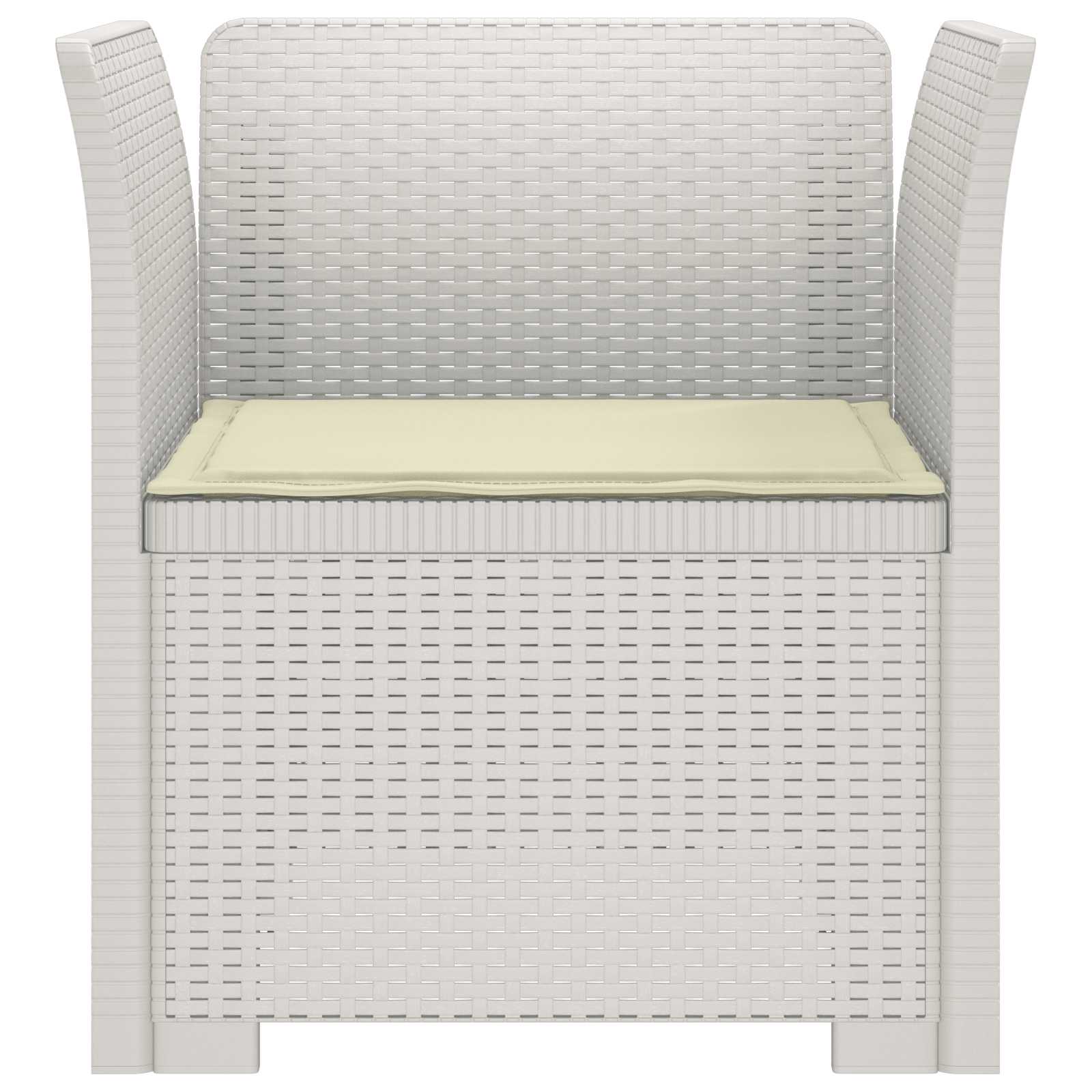 Poltrona 1 lugar com almofada look rattan PP branco