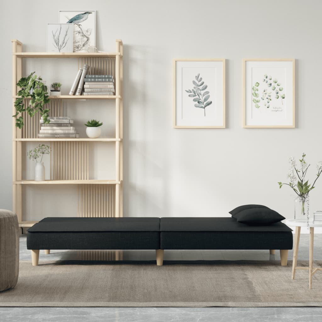 Sofá-cama tecido preto
