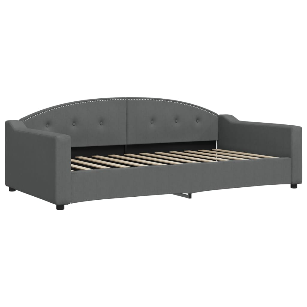 Sofá-cama c/ gavetão/gavetas 100x200 cm tecido cinzento-escuro