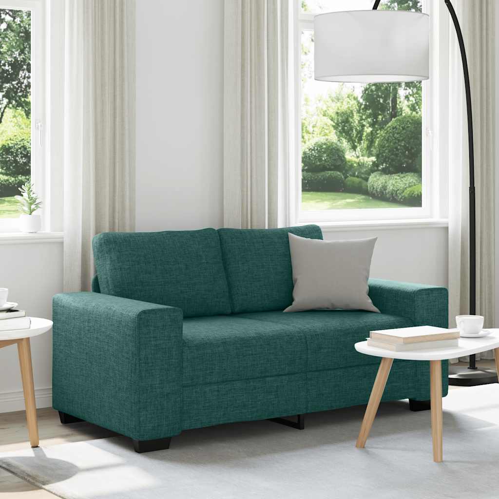Sofá de 2 lugares 160x77x82 cm tecido verde-escuro