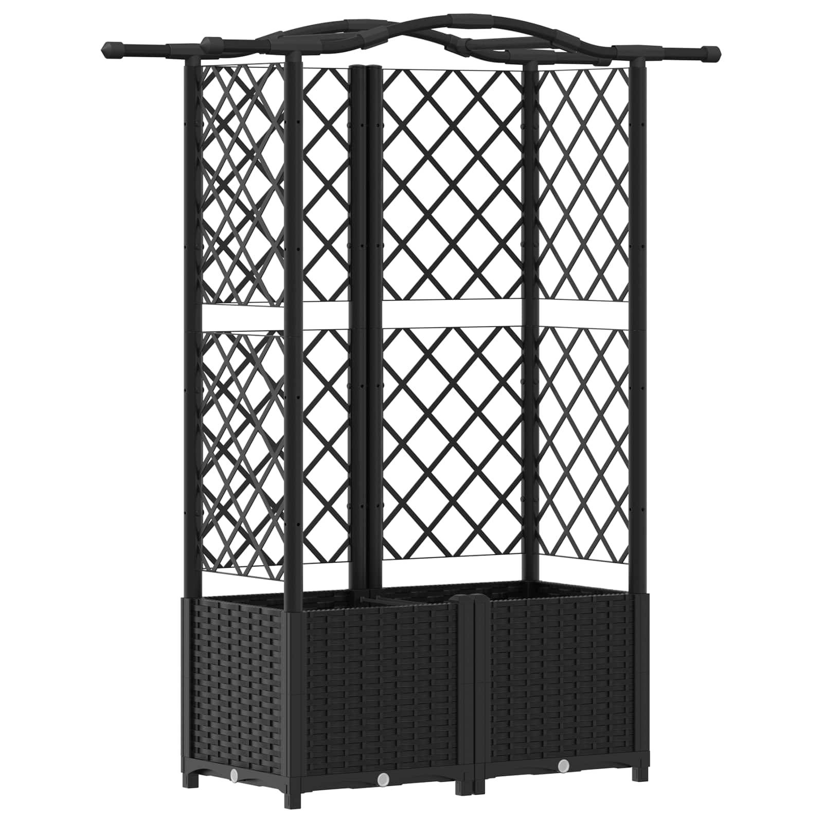Cama elevada com treliça e telhado preto 122 x 40 x 138 cm PP