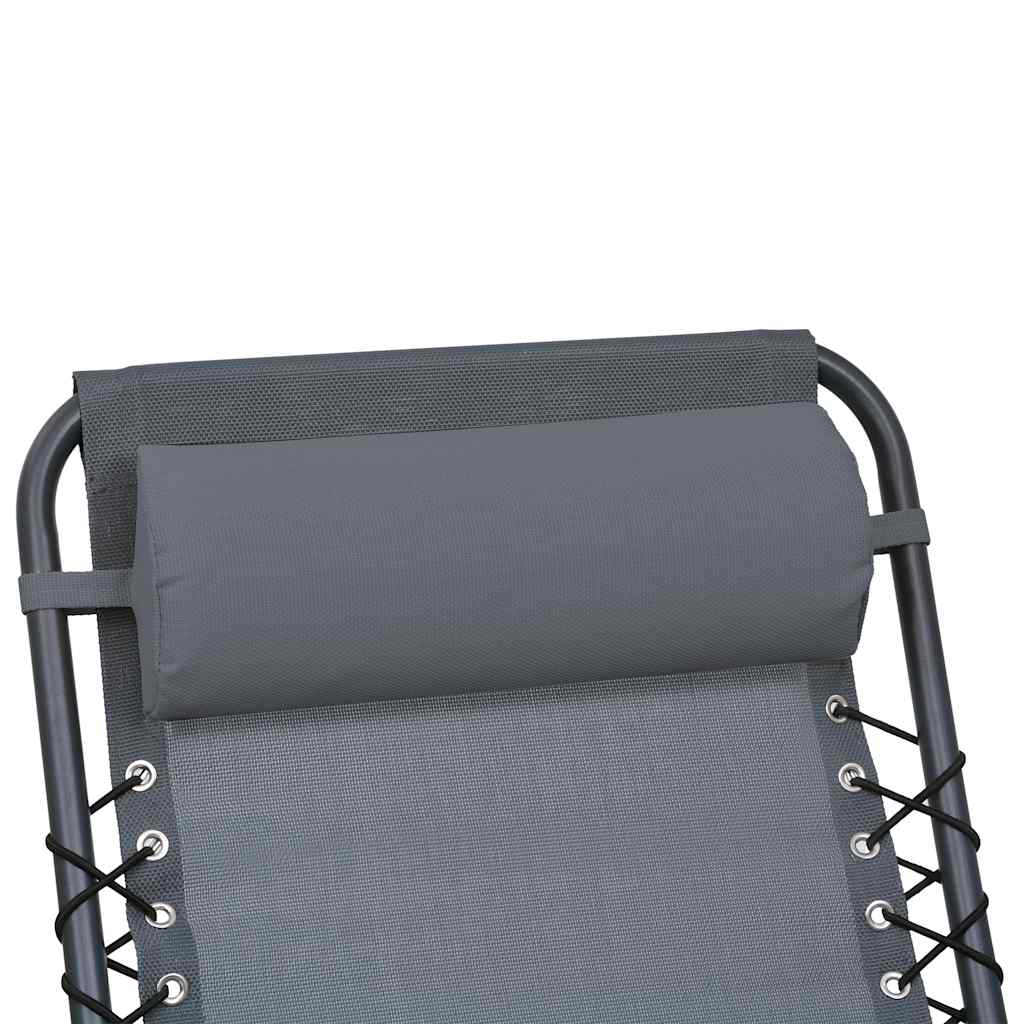Encosto cabeça cadeira de pátio 40x7,5x15 cm textilene cinza