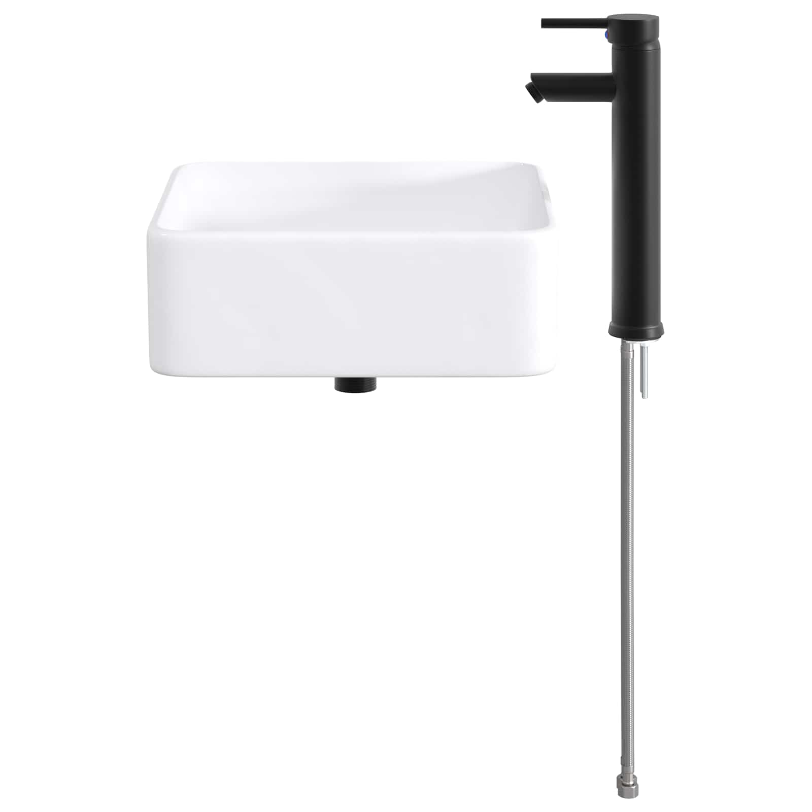 Cubículo de banheiro preto fosco 49 x 37 x 14 cm metal