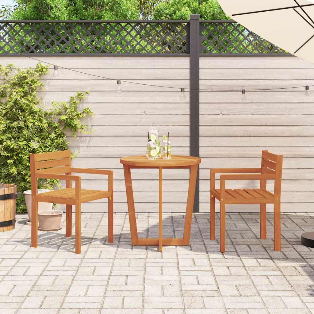 Conjunto de jantar de jardim com 3 peças em madeira maciça de acácia