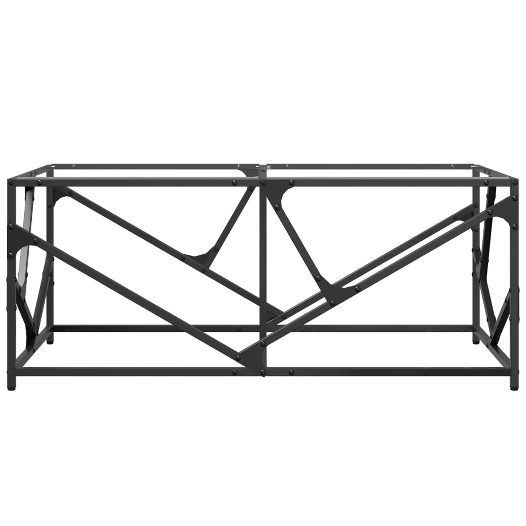 Mesa de centro c/ topo em vidro transparente 98,5x50x41 cm aço