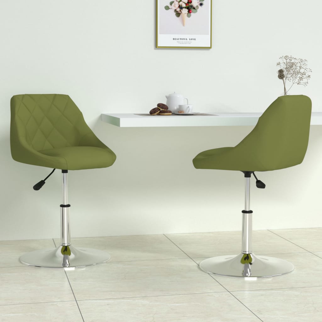 Cadeiras de jantar giratórias 2 pcs veludo verde-claro