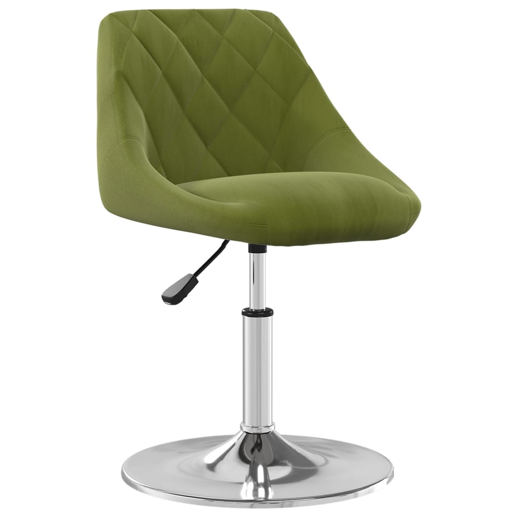 Cadeiras de jantar giratórias 2 pcs veludo verde-claro