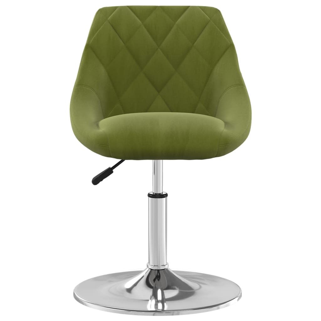Cadeiras de jantar giratórias 2 pcs veludo verde-claro