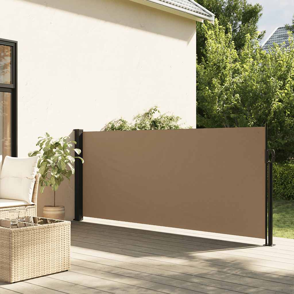 Toldo lateral retrátil 117x300 cm cinzento-acastanhado