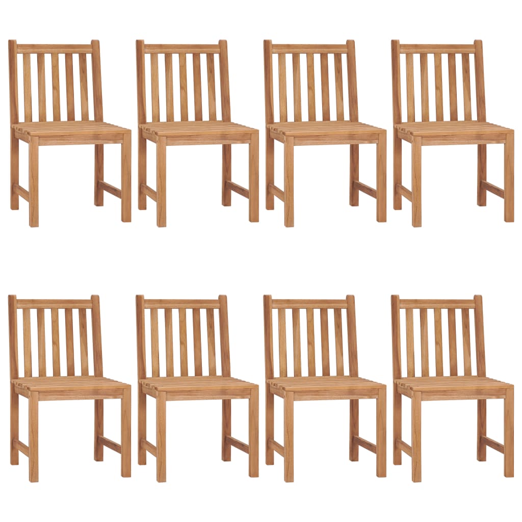 Cadeiras de jardim 8 pcs c/ almofadões madeira de teca maciça