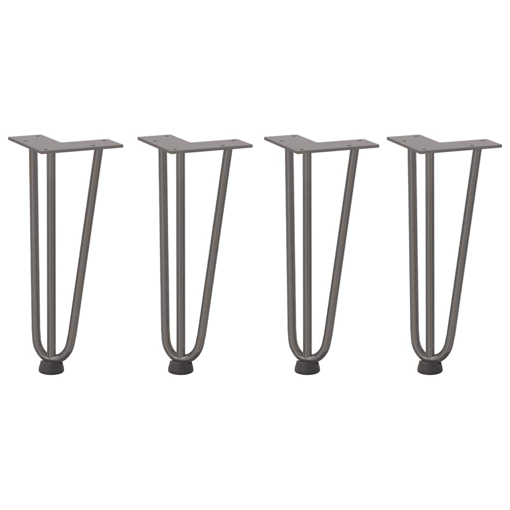Pernas de grampo para mesa de centro 4 peças aço natural 30 cm aço maciço