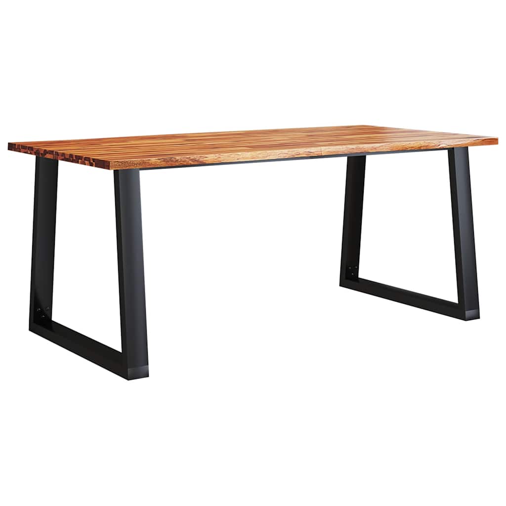 3 Pcs conjunto de jantar c/ bordas vivas acácia maciça