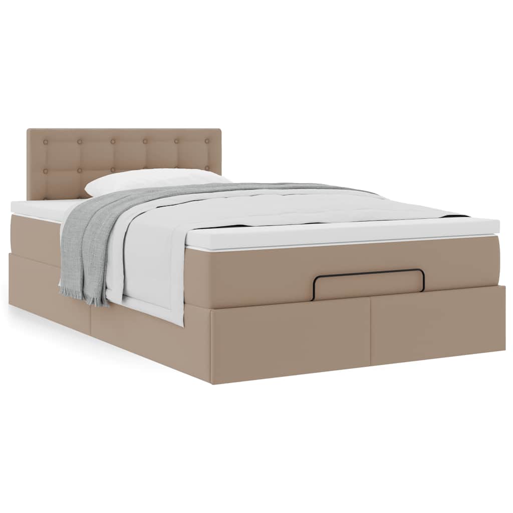 Estrutura de cama otomana com colchão cappucino 120x200 cm